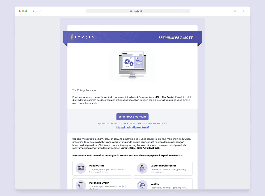 Email Proyek Premium